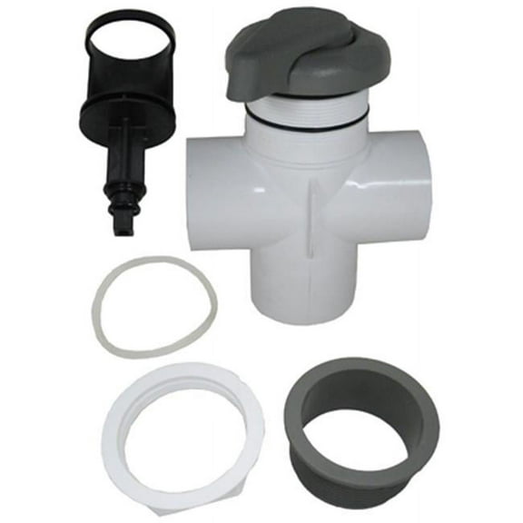 Waterway Plastics 600-3047 2 in. 5-Scallop Top Access Vertical Diverter Valve, Gray