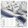 thumbnail image 4 of King Cotton Quilt Set - Coastal Prints - Lightweight Bedding - 3 Piece King/Cal King Reversible Quilt & Shams - All Season, Seacoast Memories, 4 of 6