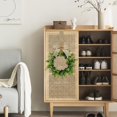 thumbnail image 2 of 2PCS Christmas Kitchen Cabinet Wreaths Decor with Ribbon Bows 12 in Small Cabinet Wreaths Hanging Artificial Greenery Wreath for Front Door Farmhouse Wall Window Chair Christmas Garland Decoration, 2 of 8