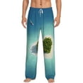 thumbnail image 2 of Lsque Paradise Island Print Men's Pajama Pants, Lounge Pant - Comfortable Home Wear,Elastic Waistband, Stylish Design-Large, 2 of 9