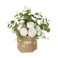 thumbnail image 3 of Flor colgante artificial Flores falsas con un adorno de bolso de arpillera para la boda Sala de estar de verano Sala de estar en casa estantería, 3 of 8