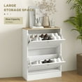 thumbnail image 4 of HOMCOM Slim Shoe Cabinet with 2 Flip Drawers Adjustable Shelves White, 4 of 10