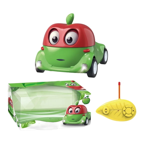 Remote Control Cars for 3-4 Years, Fruit Shaped RC Cars with Lights, 4-Way Directional Toy Vehicles, Cute Banana Car , Drop Resistant Remote Control Toys
