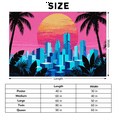 thumbnail image 3 of Retro Futuristic Tapestry, Pink Sunset Cityscape Wall Hanging, 80s Aesthetic Party Decor, Wall Hanging Decor for Living Room Bedroom Dorm 50x60 in, 3 of 9