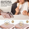 thumbnail image 6 of Feishell for iPhone 7 / iPhone 8 / iPhone SE 2020/2022 Wallet Case, RFID Blocking Card Slots Magnetic Case Glossy PU Leather Finger Ring Holder Kickstand Wrist Strap Handbag Cover,Rosegold, 6 of 9