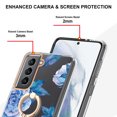 thumbnail image 3 of Allytech Floral Design Series Slim Shell Ring Holder Kickstand Shockproof Soft TPU Back Cover Cell Phone Case for Samsung Galaxy S21,Blue Flower, 3 of 4