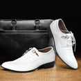 thumbnail image 3 of Formal Mens Dress Shoes Genuine Leather Black Luxury Wedding Shoes Men Flats Office Oxfords, 3 of 5