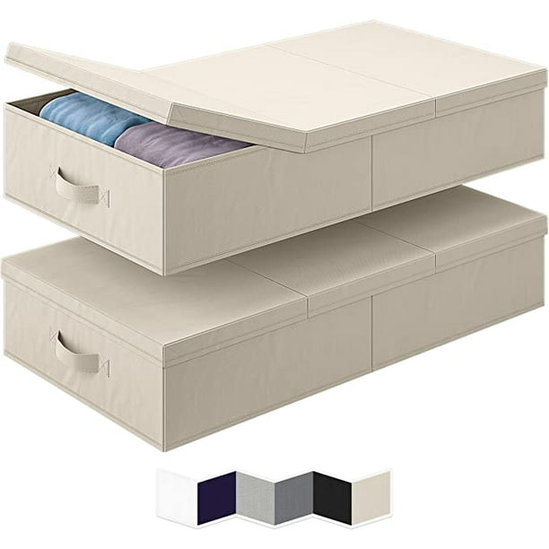 Under Bed Storage Bins With Lids [Set of 2] Constructed From Heavyduty