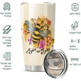 thumbnail image 2 of Bumble Honeybee Mug 20 Oz With Lid, Save The Bees Isulated Tumblr, Bee Tumbler Coffee Cup Stainless Steel, Honey Bee Themed Metal Themos, Gifts for Queen Bee Animal Lovers Beekeeper, 2 of 6