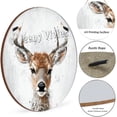 thumbnail image 4 of Woodland Animal Art Print, Safari Reindeer Decor, Round Wooden Sign For Home Office Man Cave Garden Farmhouse Wall Decoration, Kids Bedroom Nursery Decor 12x12 inches, 4 of 7