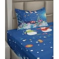 thumbnail image 2 of Ambesonne Christmas Fitted & Top Sheet Set with Sham, Snowman Party, Multicolor, 2 of 4