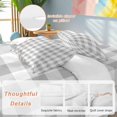 thumbnail image 3 of Grey Plaid Duvet Cover Set, Gradient Geometric Buffalo White Checkered Soft Duvet Cover Twin Size Bedding Set 4 Pieces, 1 Quiltcover and 2 Pillowcases with Zipper, 1 Bed Sheet for All Seasons, 3 of 9