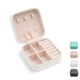 thumbnail image 1 of Mini Jewelry Travel Case  Small  Portable Organizer Portable Display Storage Box For Rings Earrings Necklaces Gifts White, 1 of 6