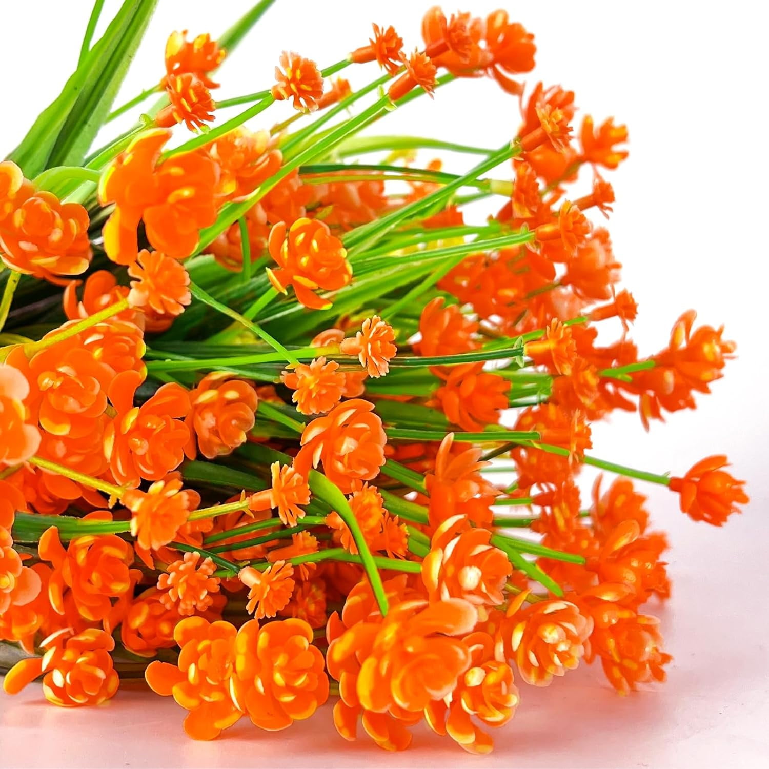 Corn Flower Artificial Flowers for Outdoor UV Resistant Fake Plants, Faux Plastic Flower Artificial Plants for Home Window Box Porch Indoor Cemetery Spring Summer Decor(White)