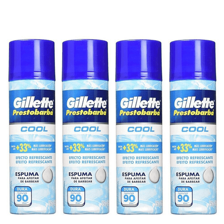 4-Pack Gillette Cool Shaving Cream Foamy Menthol Espuma Prestobarba 155ml 5.2oz