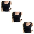 thumbnail image 1 of Minnieouse Camiseta sin mangas corta, camisola sin costuras, cuello cuadrado, chaleco de moda, ropa deportiva informal sin mangas para mujer, Type1 NO1, 1 of 6