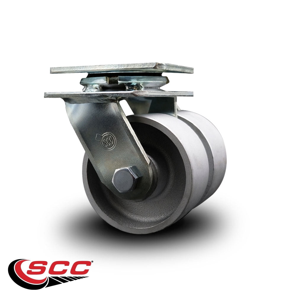 4 Inch Dual Semi Steel Wheels Swivel Caster with Roller Bearing Service Caster