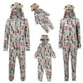 thumbnail image 5 of CUZIBR Christmas Family Pajamas Thickened Downy Long Sleeve Hooded Full Zipper Up Overall Sleepwear Outfits Lovely Snowflake Snowman Print One Piece Jumpsuits Loungewear For Dad,Grey,Xxl, 5 of 9