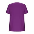 thumbnail image 6 of IROINNID Women's Casual Printed Short Sleeve Button T-Shirt Tops Loose Fits Fashion Blouse for Summer Lightweight Breathable Vacation Clothes(Purple,2XL), 6 of 6