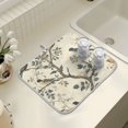 thumbnail image 4 of Yayeee Dish Drying Mat for Kitchen Counter 18" x 24" Microfiber Super Absorbent Coffee Decorative Pad, Beige Birds, 4 of 9