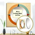 thumbnail image 3 of Designart "Vintage Compass Design With Midcentury Abstract Geometry" Modern Midcentury Square Mirror For Wall Decor - Large Blue Square Printed Wall Mirror Art - Square Mid-Century Wall Mirror, 3 of 5