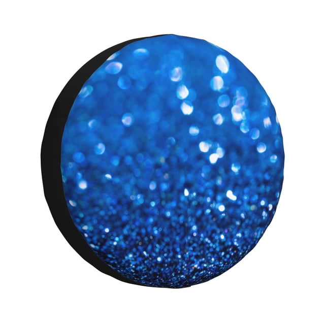 Fotbe A Blue Glitter Funda de Llanta de Repuesto con Estampado, Engrosada, Ajuste Universal para Jeep, Remolque, RV, SUV, Camión-16 inch