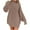 Khaki, variant on Lovskoo 2024 Sweater Dress for Women Crewneck Oversized Pullover Fall Cable Knit Long Sleeve Chunky Short Sweaters Dresses Khaki