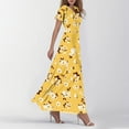 thumbnail image 4 of vigerkar Women's Floral Print Chiffon Dress Midi Length casual Dresses, Spring/Summer 2025 Yellow, XXL, 4 of 7