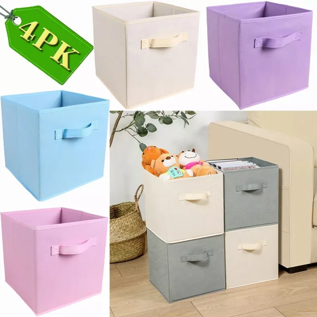 Caja de almacenamiento plegable, cubos organizadores de ropa, 4 piezas ER