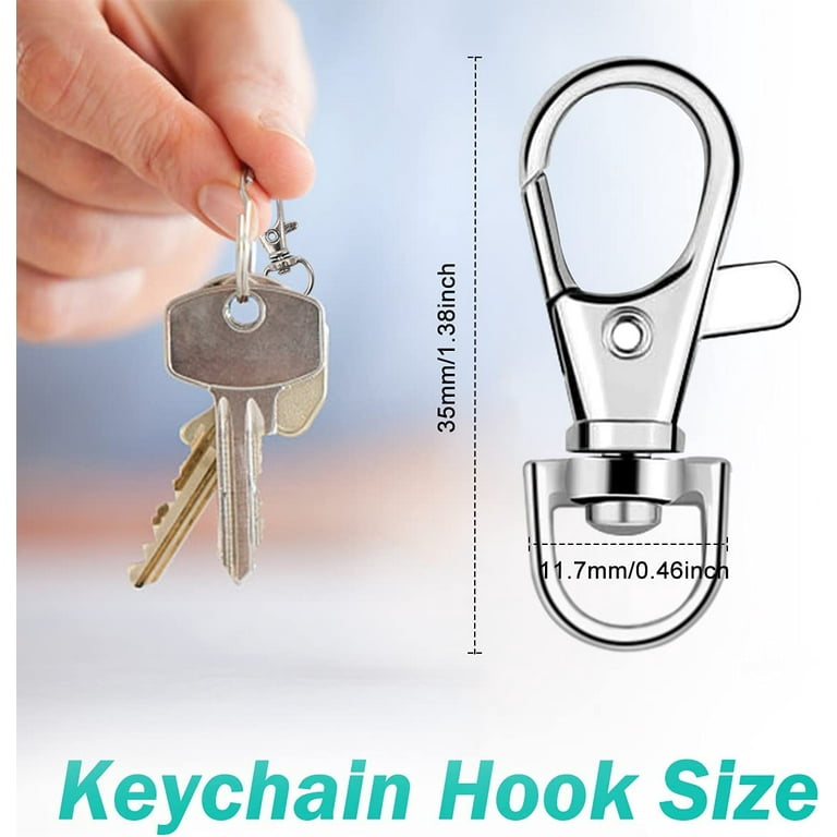 Key Chains With Heavy Duty Steel Metal Lobster Claw Hooks + Keychain Rings  Pre-Assembled 
