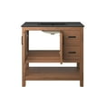 thumbnail image 6 of Sink Vanity Cabinet, Walnut Black, Wood, Mid Century Hotel Bedroom Bathroom, Modern Contemporary HB36149, 6 of 11