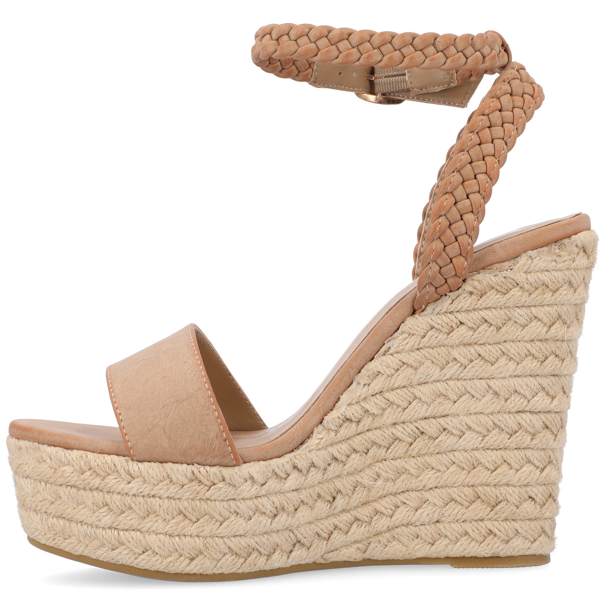 Journee Womens Andiah Buckle Espadrille Wedge Sandals