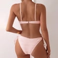 thumbnail image 4 of UTSJKR Women's Trendy Bikini Sets V Neck 2 Piece Triangle Bathing Suit Ruched Drawstring Swimsuits Soft Beachwear Pink XL, 4 of 7