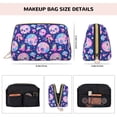 thumbnail image 2 of colorful Skull mushroom rainbow Makeup Bag, Large Capacity Travel Cosmetic Bag for Women Girls- Travel Toiletry Bag Leather Portable Waterproof Makeup Case Organizer with Handle, 2 of 4