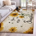 thumbnail image 2 of Vintage Sunflowers Area Rugs Collection 4'x6', Spring Summer Retro Bees Yellow Floral Non Slip Indoor Rectangle Throw Runner Rug Floor Mat Carpet for Living Room Dining Table Bedroom Nursery, 2 of 9