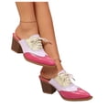 thumbnail image 6 of DeHolifer Wingtips Oxford Shoes for Women Lace-Up Cutout Brogues Saddle Shoes Vintage Low Block Heel Almond Toe Non-Slip Work Lightweight Casual Shoes, 6 of 8