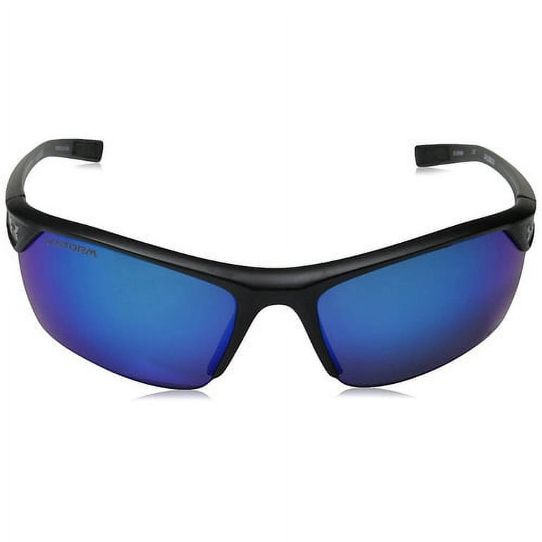 Under Armour UA Zone 2.0 Satin Black Frame Blue Storm Polarized Lens  Sunglasses