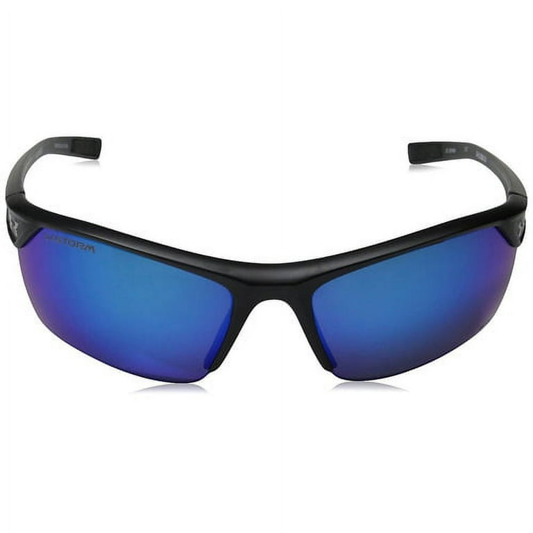 Under Armour UA Zone 2.0 Satin Black Frame Blue Storm Polarized Lens  Sunglasses