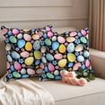 thumbnail image 3 of Outdoor Waterproof Pillow Covers Easter Egg Flower Leaf on Black Decorative Throw Pillow Protectors,Pillowcase Cushion Cases for Patio Sofa Garden Couch,16x16in,Pack of 2, 3 of 14