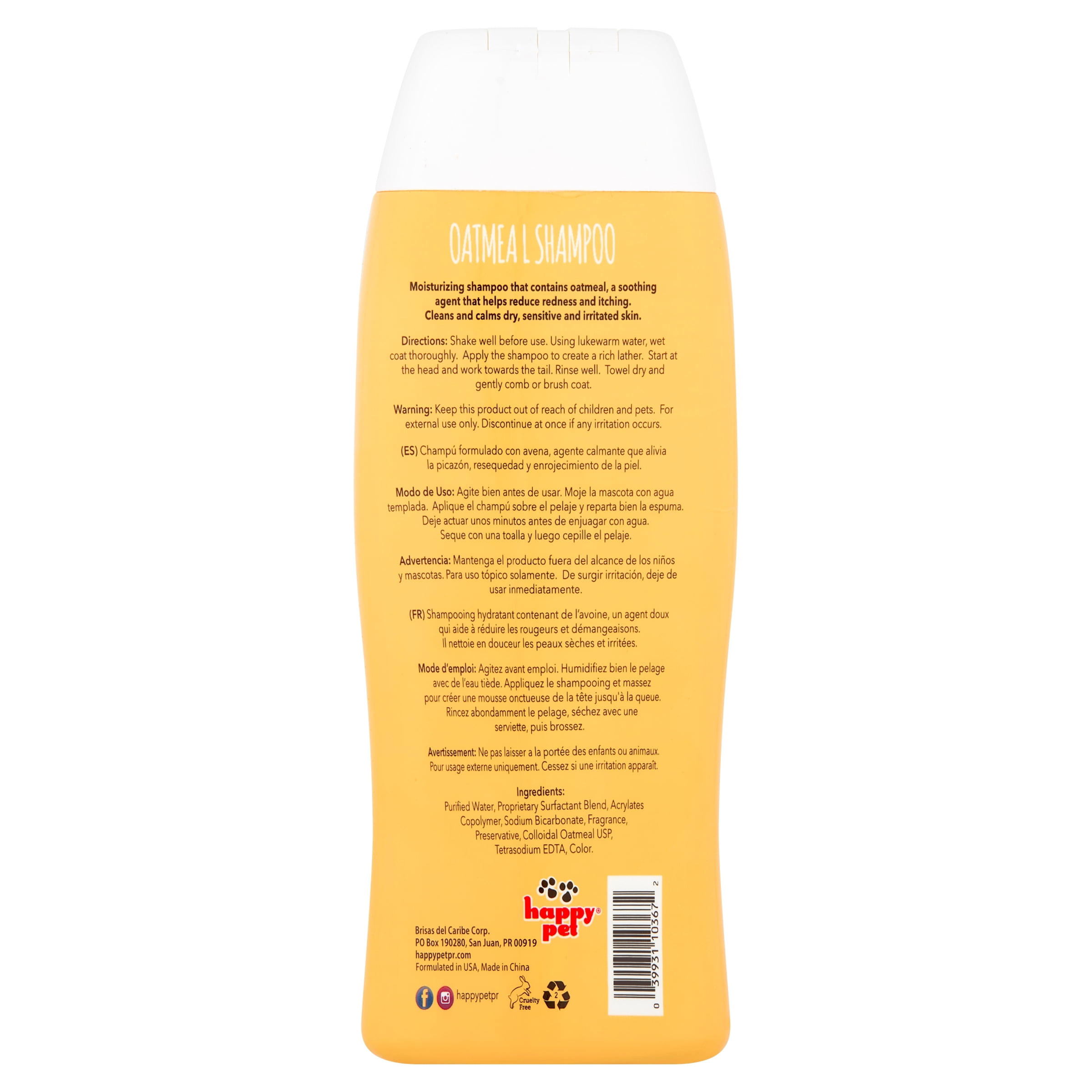 Happy Pet Moisturizing Oatmeal Dog Shampoo