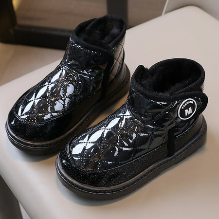 

Children‘s Snow Boots Boys‘ Waterproof Mid-Low Boots Girls‘ Baby‘s Velcro Cotton Shoes Non-Slip Thick Cotton Boots