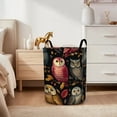 thumbnail image 2 of Colorful Owl Design_ Print Laundry Basket & Storage Bin - Foldable Large Capacity Round Hamper for Bedroom, Laundry Room, Dorm, 2 of 9