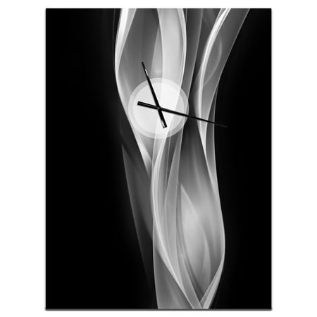 Designart 'Glittering Silver Pattern' Modern Wall Clock