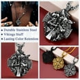 thumbnail image 4 of FaithHeart Viking Odin Warriors Necklace for Men Stainless Steel Norse Cross Odin Medallion Vintage Celtic Knot Amulet Jewelry Gift for Son Brother Christmas, 4 of 9