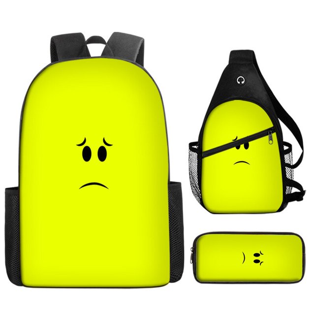 Roblox-Bolso de juego de Anime para estudiantes de escuela primaria y secundaria, mochila de expresión Facial, bolso de hombro, bolso de pecho, nuevo