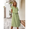 thumbnail image 2 of AURA Women Summer Maxi Dress V Neck A Line Polka Dot Lace Casual Vacation Dress, 2 of 6