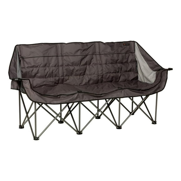 Lippert Components Camping Chair 2022114796 Campfire; Couch/Sofa; 600 Pound Weight Capacity; Foldable; Dark Gray; Steel Tube Frame/600D Polyester Fabric With PVC Coating; Without Headrest