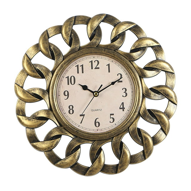 Reloj de pared retro Zulema 10 pulgadas Oro