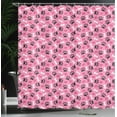 thumbnail image 3 of Ambesonne Dog Bone Shower Curtain, Paw Prints in Happy Tones, 69"Wx75"L, Pink and Charcoal Grey, 3 of 4