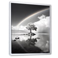 thumbnail image 2 of Designart "Grayscale Arc Rainbow Over the Tree I" Rainbow Floater Framed Canvas Wall Art, 2 of 7